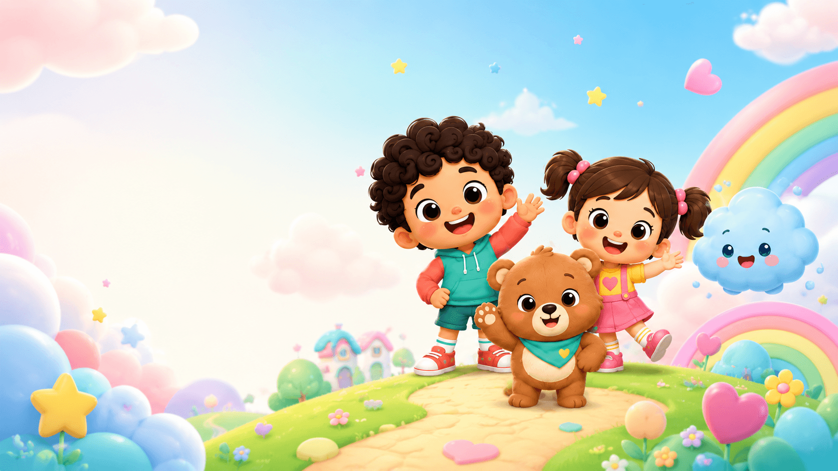 Coco Kind Kids world with Coco, Kiki, Cubby, and Bubbles